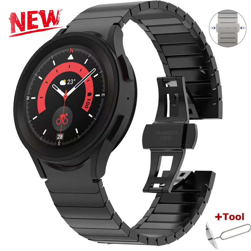 Accessories For Galaxy Watch 5 - Luxury Titanium Color Band for Samsung