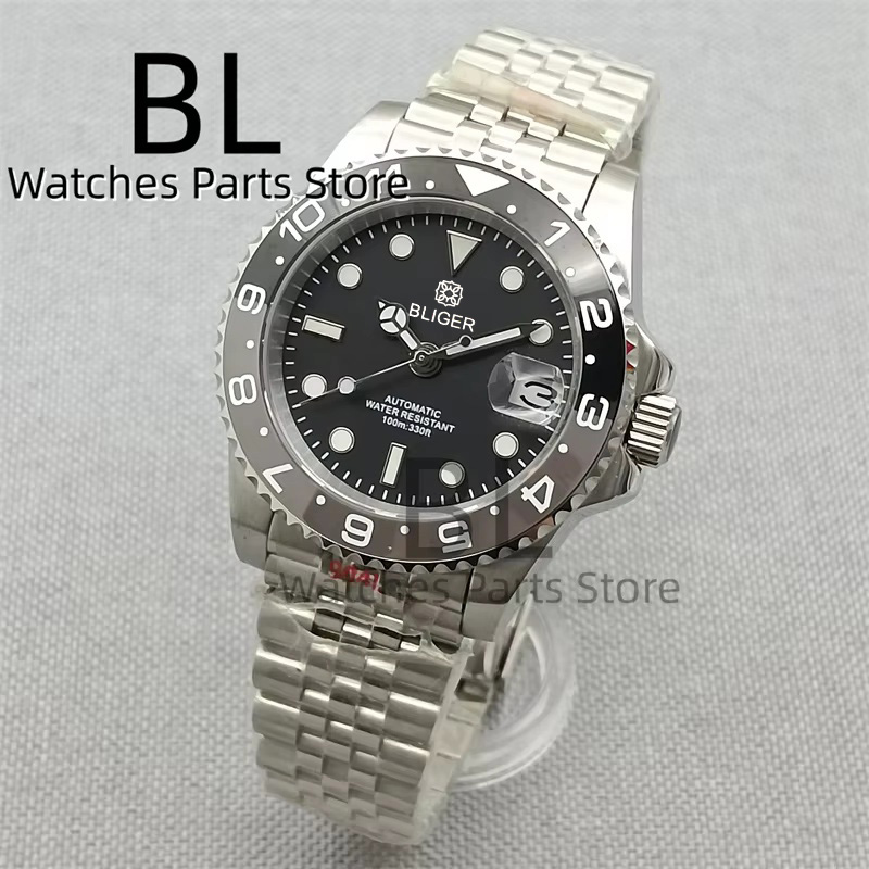 Ceramic Link Bracelet - BLIGER 40mm Men's Watch NH35 Automatic