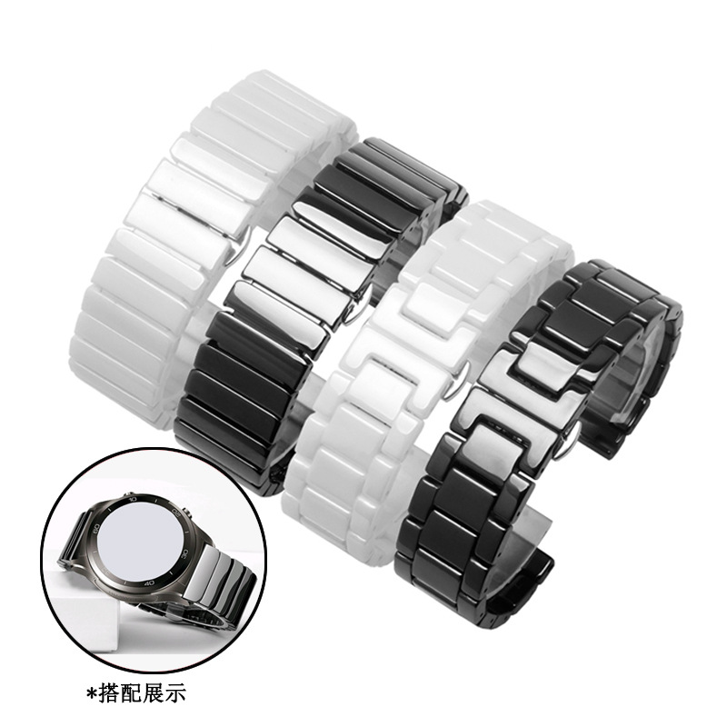 Ceramic Link Bracelet - Ceramic 22mm watch band for Samsung