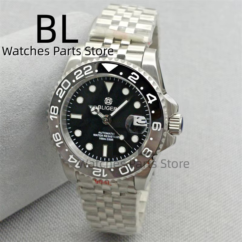 BLIGER 40mm Men's Watch NH35 A - Ceramic Link Bracelet ulasan dan harga