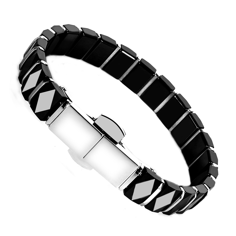 White Black Men Health Bracele - Ceramic Link Bracelet ulasan dan harga