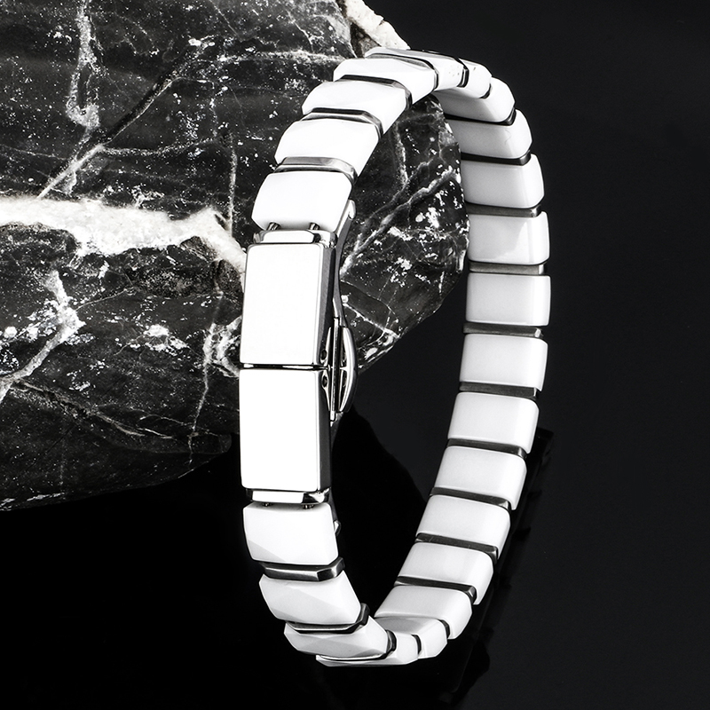 White Black Men Health Bracele - Ceramic Link Bracelet ulasan dan harga