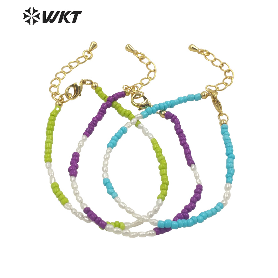 WT-MPB079 Women Elegant Tiny 2 - Ceramic Link Bracelet ulasan dan harga