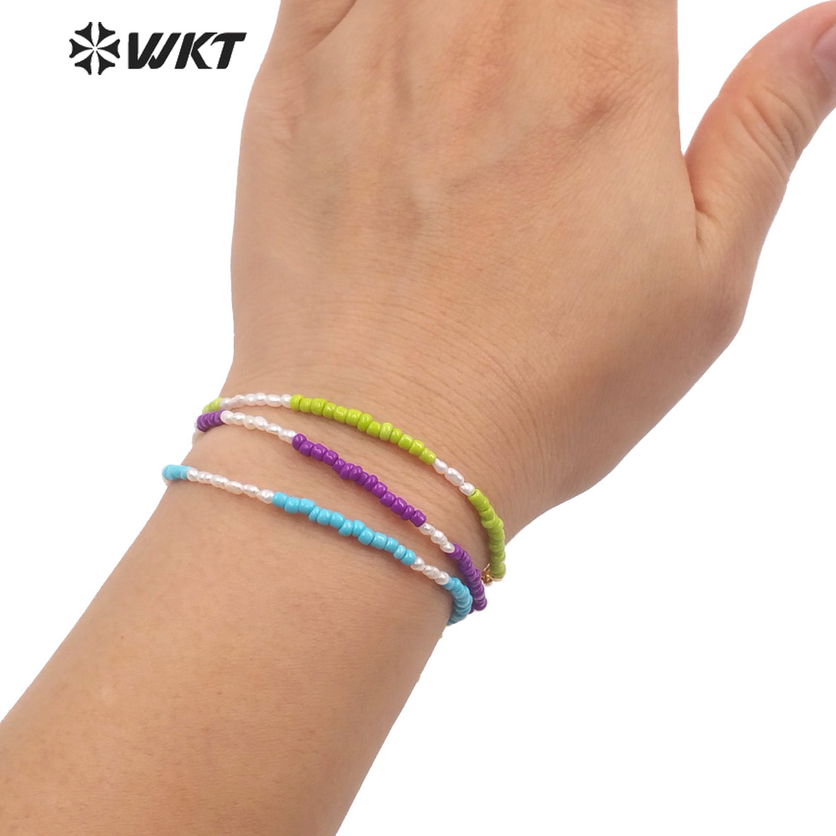 WT-MPB079 Women Elegant Tiny 2 - Ceramic Link Bracelet ulasan dan harga