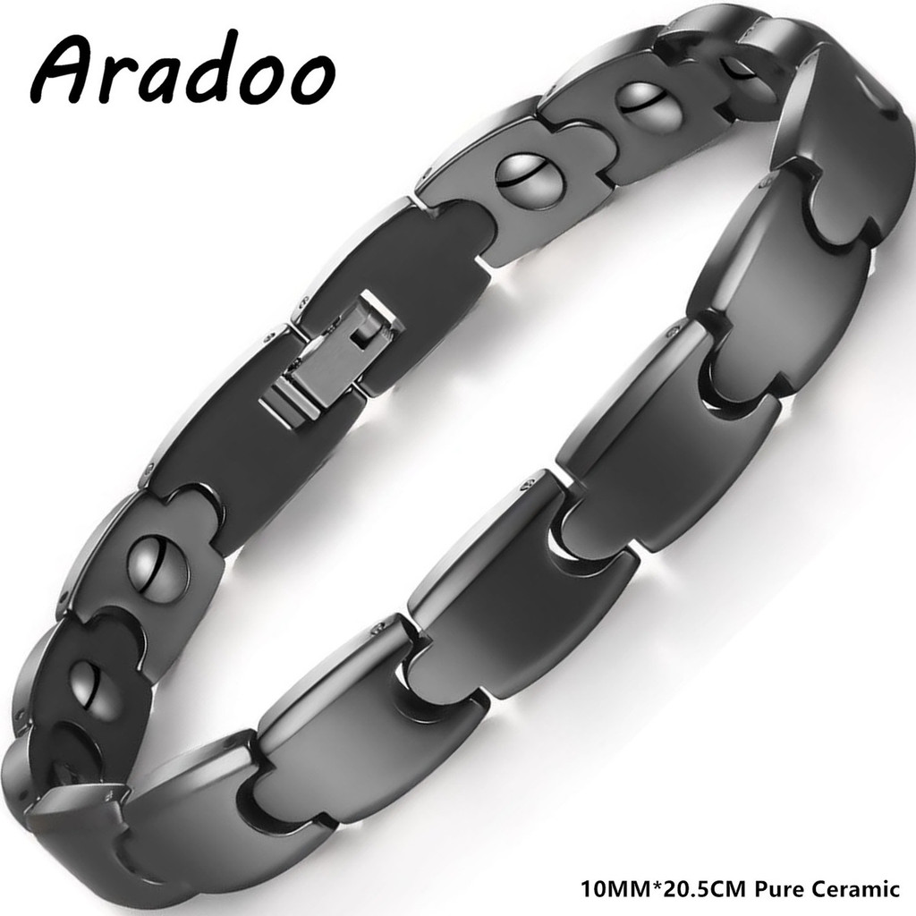 Aradoo Premium Ceramic Hematit - Ceramic Link Bracelet ulasan dan harga