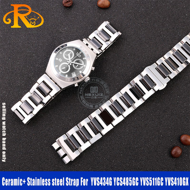 For Swatch Ceramic+ Stainless  - Ceramic Link Bracelet ulasan dan harga