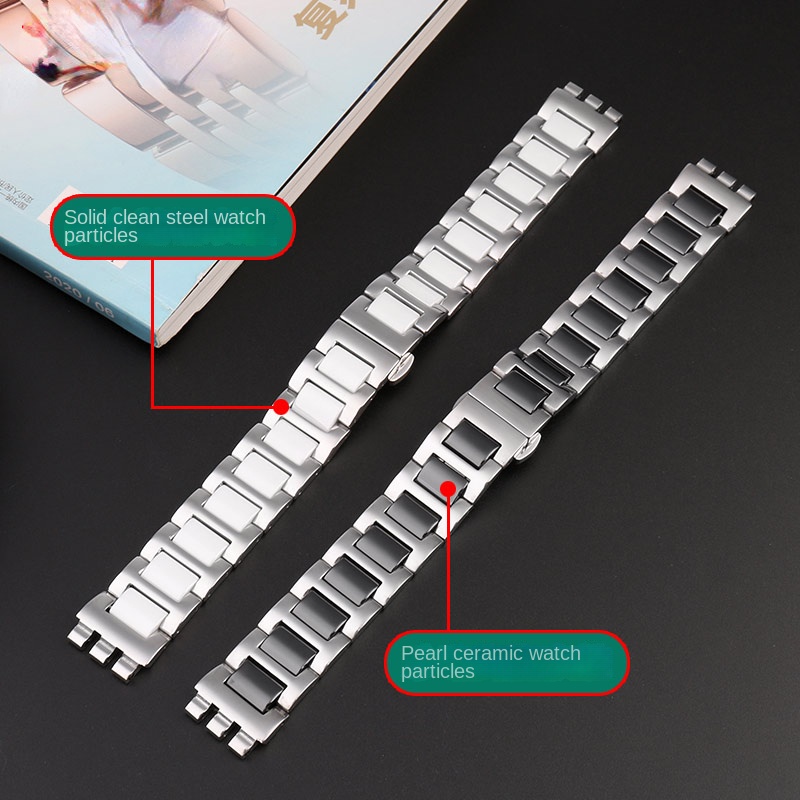 For Swatch Ceramic+ Stainless  - Ceramic Link Bracelet ulasan dan harga