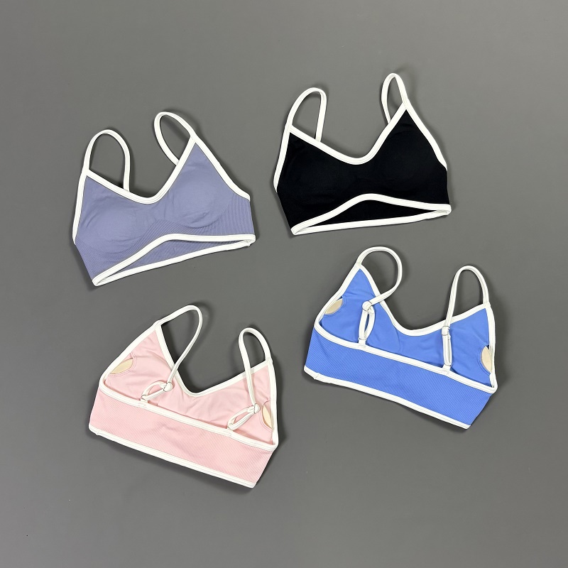 Women Contrastline Yoga Bra V  - Rugged Sport Strap ulasan dan harga
