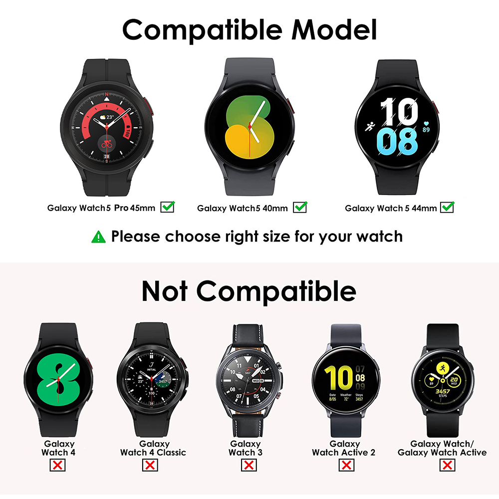 Cover+Tempered Glass for Samsu - Accessories For Galaxy Watch 5 ulasan dan harga