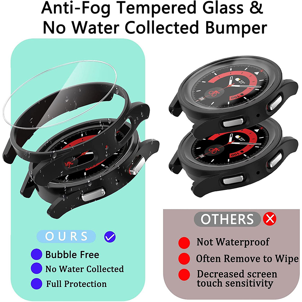 Cover+Tempered Glass for Samsu - Accessories For Galaxy Watch 5 ulasan dan harga