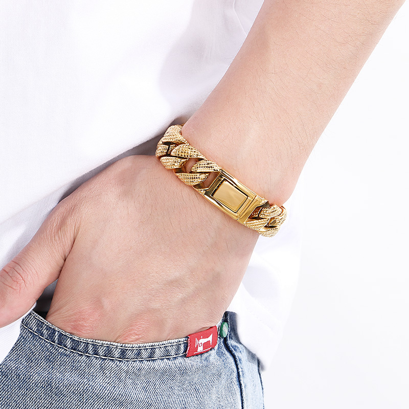 Kalen 19-21cm Long Stainless S - Ceramic Link Bracelet ulasan dan harga