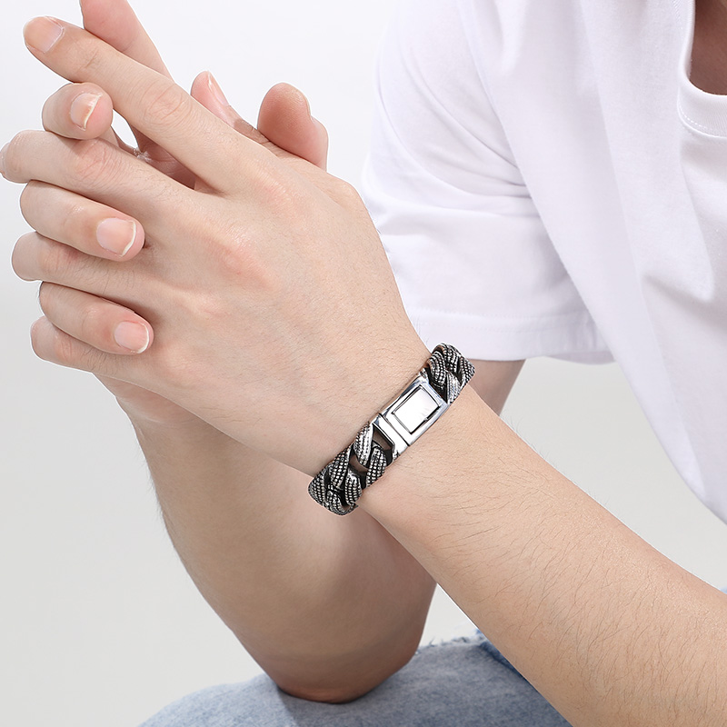 Kalen 19-21cm Long Stainless S - Ceramic Link Bracelet ulasan dan harga